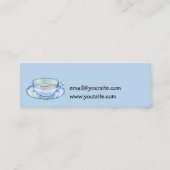 Mini Blue White Teacup petit Carte de visite bleu blanc (Dos)