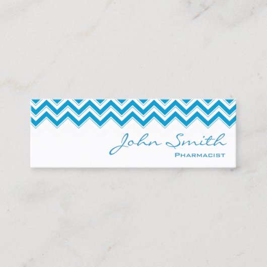 Mini Blue Zigzag Pharmacist Visitekaartje (Voorkant)