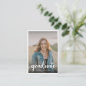 Mini Blush Beige Photo Graduation Invitation (Debout devant)