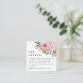 MINI Blush Florals QR code Weddenschap Details Informatiekaartje (Staand voorkant)