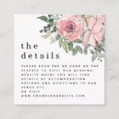 MINI Blush Florals QR code Weddenschap Details Informatiekaartje (Voorkant)