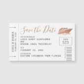 Mini Boarding Pass Cruise Trouwdatum Magneet (Voorkant)