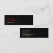 Mini Bois Simple mince rouge gris Carte de visite tenda (Devant / Derrière)