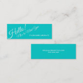Mini Bonjour ! Carte de visite de profil de turquoise (Devant / Derrière)