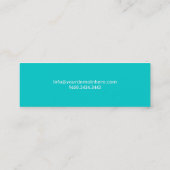 Mini Bonjour ! Carte de visite de profil de turquoise (Dos)