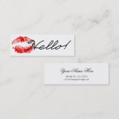 Mini Bonjour ! Scellé avec un carte de visite de baiser (Devant / Derrière)