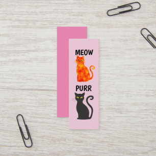 MINI BOOKMARKER BLACK CAT GINGER BLADWIJZER VISITEKAARTJE