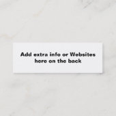 Mini Bookmarkers maigres de carte de visite de magasin (Dos)