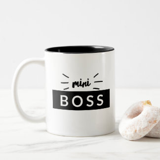 Mini Boss Statement Matching Typografie Tweekleurige Koffiemok