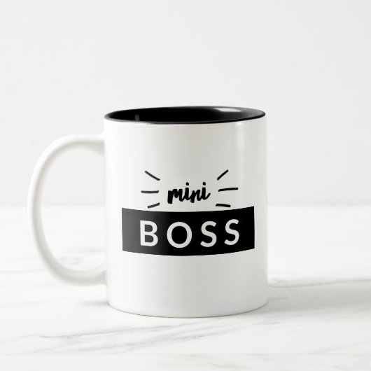 Mini Boss Statement Matching Typografie Tweekleurige Koffiemok (Links)