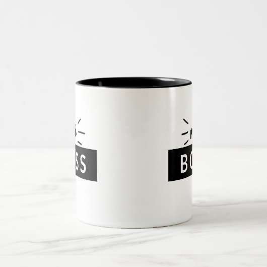 Mini Boss Statement Matching Typografie Tweekleurige Koffiemok (Center)