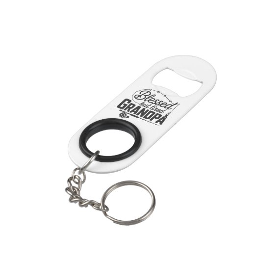 Mini Bottle Opener Keychain for Grandpa Mini Flessenopener (Achterkant Gekanteld)