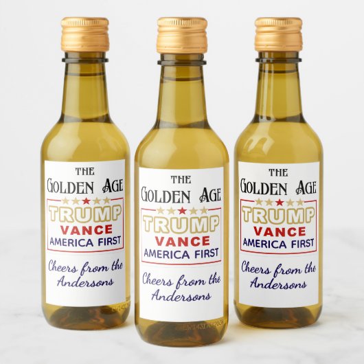 Mini Bottles President Trump, De Gouden Eeuw Wijn Etiket (Flessen)