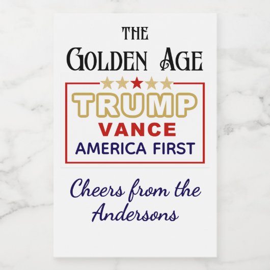 Mini Bottles President Trump, De Gouden Eeuw Wijn Etiket (Enkel label)