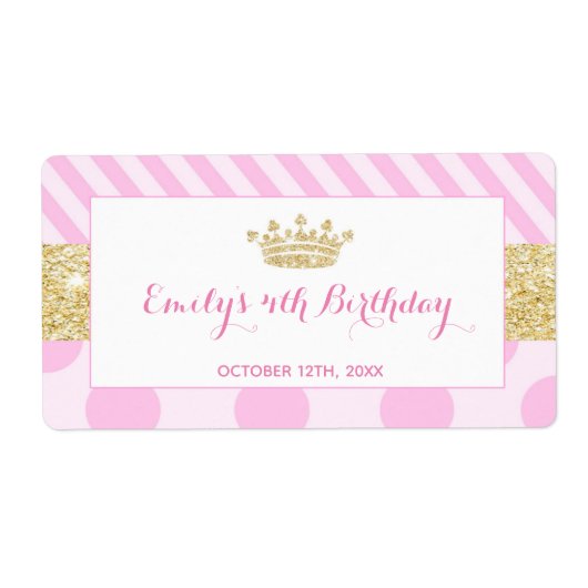 Mini bouteille de champagne étiquette princesse an (Devant)