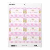 Mini bouteille de champagne étiquette princesse an (Feuille entière)