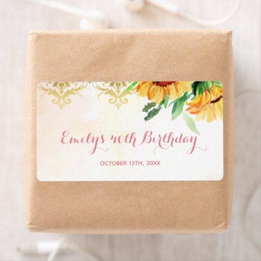 Mini bouteille de champagne étiquette tournesol an (En situation)