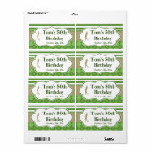 Mini bouteille de vin de champagne étiquette golf (Feuille entière)