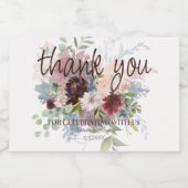 Mini Bouteille de vin Étiquette Merci (Étiquettes simples)