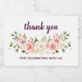 Mini Bouteille de vin Étiquette Merci (Étiquettes simples)