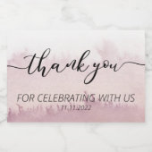 Mini Bouteille de vin Étiquette Merci (Étiquettes simples)