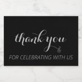 Mini Bouteille de vin Étiquette Merci (Étiquettes simples)