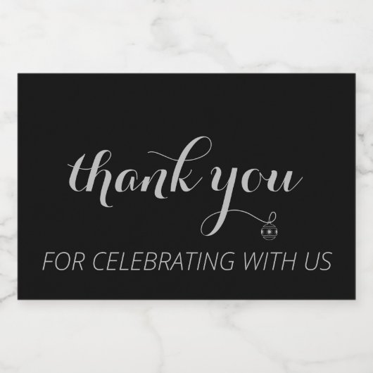 Mini Bouteille de vin Étiquette Merci (Étiquettes simples)