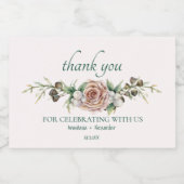 Mini Bouteille de vin Étiquette Merci (Étiquettes simples)