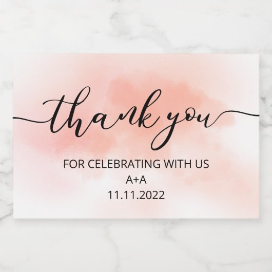 Mini Bouteille de vin Étiquette Merci (Étiquettes simples)