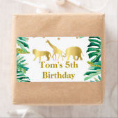 Mini bouteille étiquette jungle animaux en or vert (En situation)