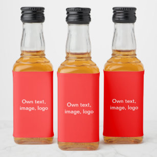 Mini bouteilles de liqueur étiquettes uni rouge