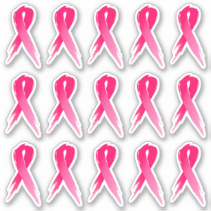 Mini Breast Kanker Bewustheid Roze Ribbons x 15 Sticker
