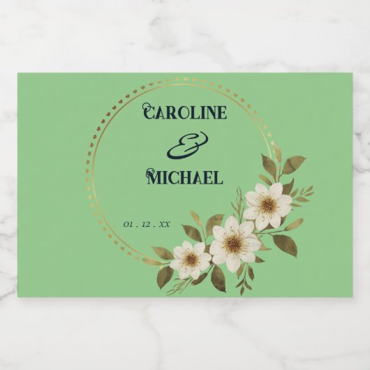 Mini bruiloft likeurfles etiket (Enkel label)