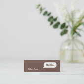 Mini Brun maigre simple de carte de visite du message (Debout devant)
