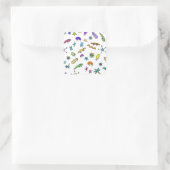 Mini Bugs en Mini Wezens Vierkante Sticker (Tas)