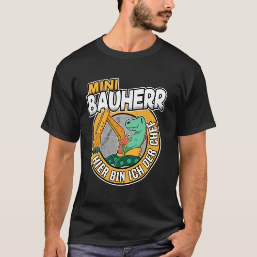 Mini Builder Dino Digger Construction Machines T-shirt (Voorkant)