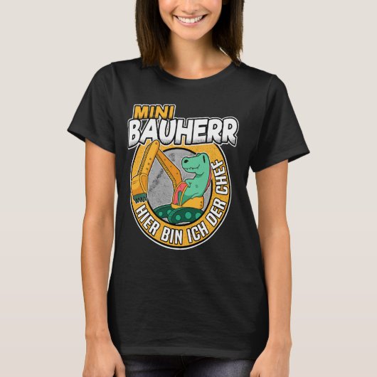 Mini Builder Dino Digger Construction Machines T-shirt (Voorkant)