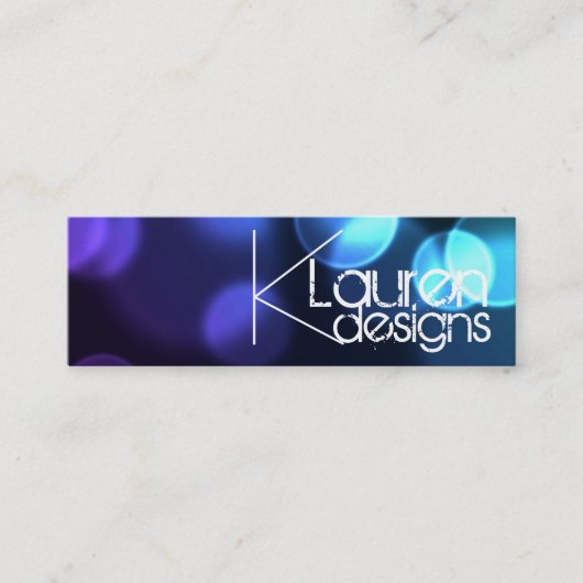 Mini bulles bleues carte de visite maigre (Devant)