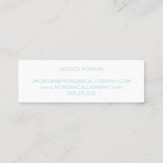 Mini Calligraphie manuscrite Carte de visite de script  (Dos)