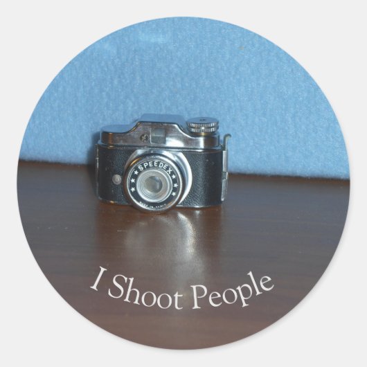 Mini Camera Ronde Sticker (Voorkant)
