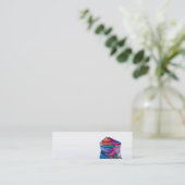 Mini Canot en fin de journée Minuscule Carte de visite (Debout devant)
