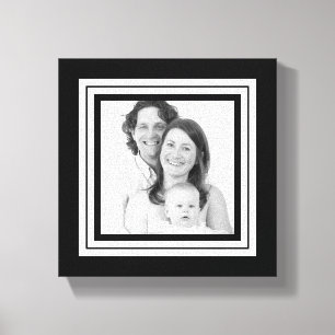 Mini Canvas met zwarte en witte familie Afdruk