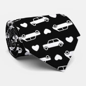 Mini Car Hearts Black Stropdas (Opgerold)