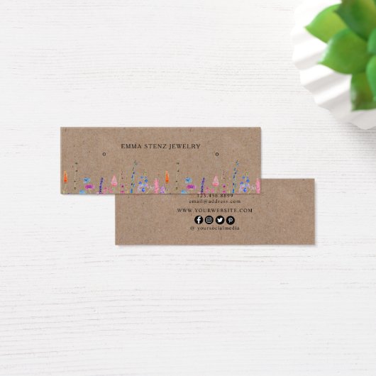 Mini-carte à capuchon à oreille Fleur sauvage rust (Bureau)