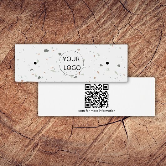 Mini carte d'affichage simple Terrazzo QR Code à o