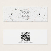 Mini carte d'affichage simple Terrazzo QR Code à o (Devant & derrière)