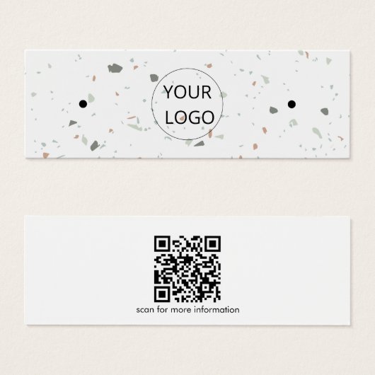Mini carte d'affichage simple Terrazzo QR Code à o (Devant & derrière)