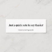 Mini carte d'appel Merci (Dos)