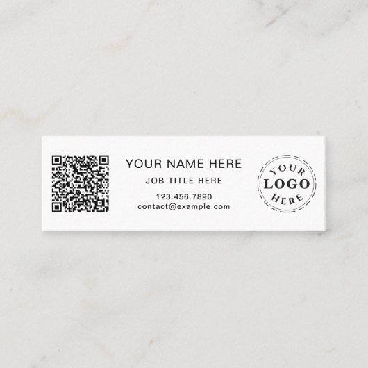 Mini carte d'appel Sleek White Space (Devant)