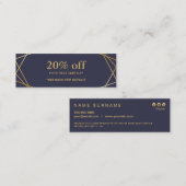 Mini carte de bon de remise de motif géométrique (Devant / Derrière)